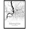 Memphis Tennessee City Map Poster - GroovyGrove