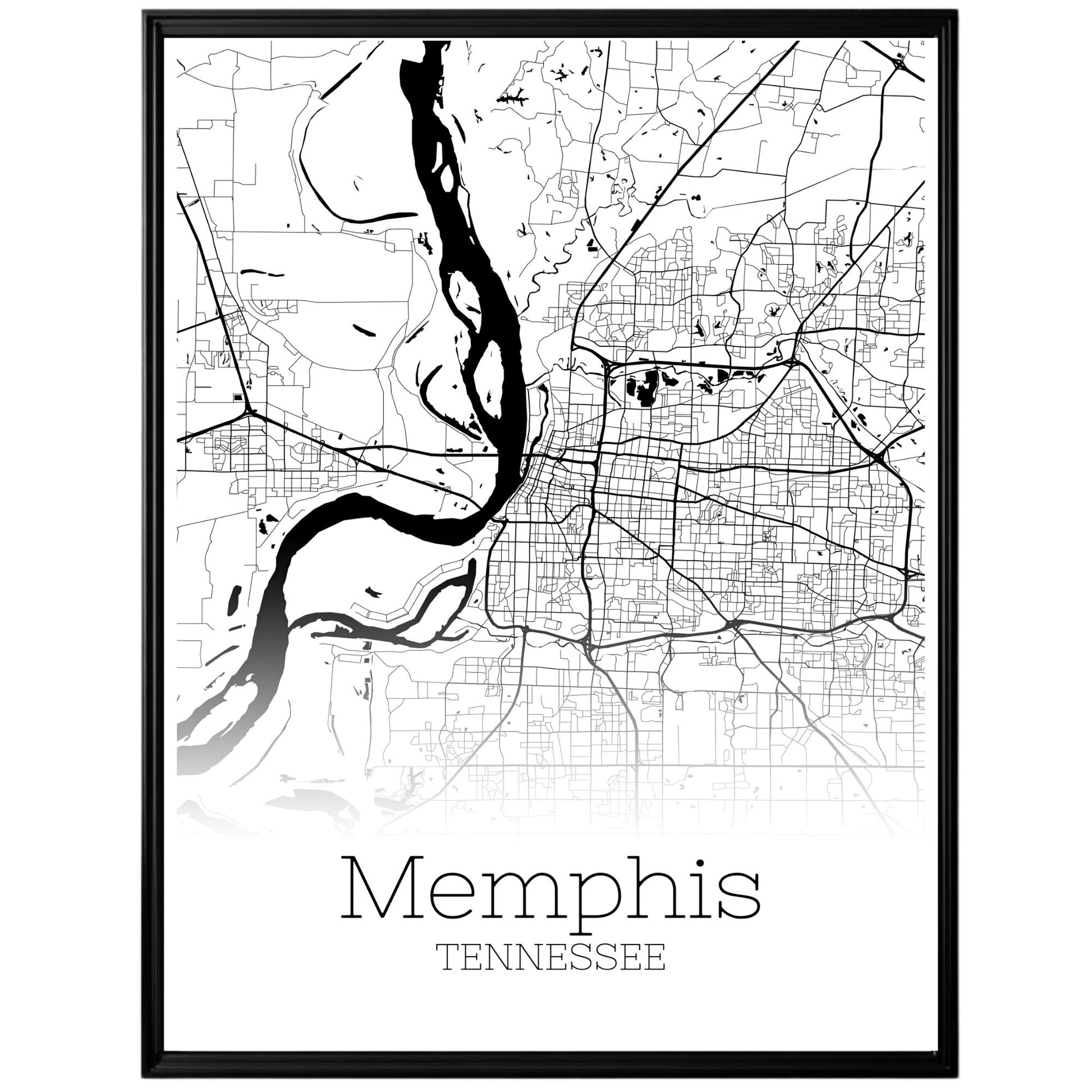 Memphis Tennessee City Map Poster - GroovyGrove