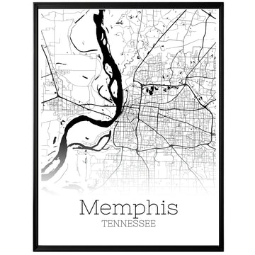 Memphis Tennessee City Map Poster - GroovyGrove