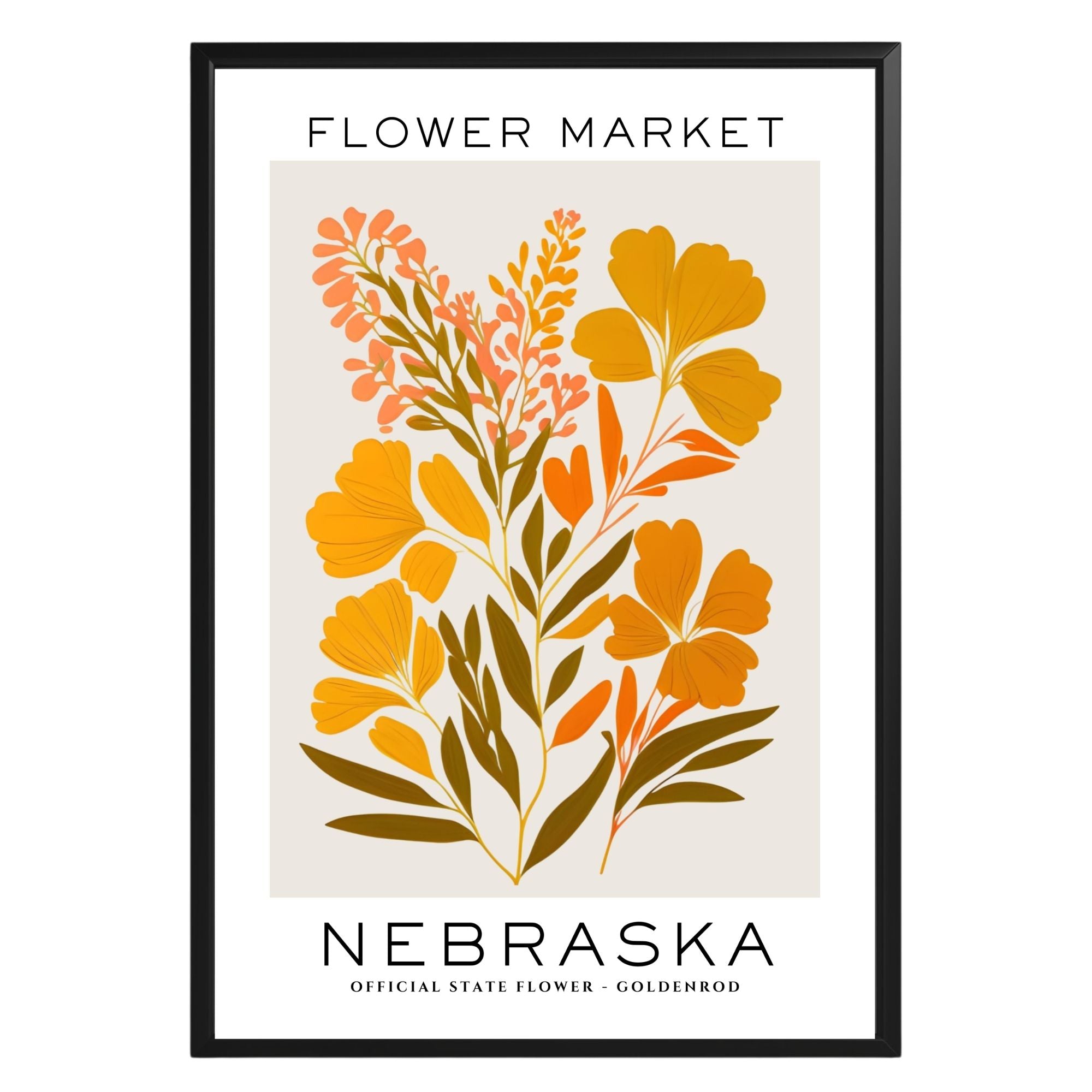 Nebraska Flower Market Poster - GroovyGrove