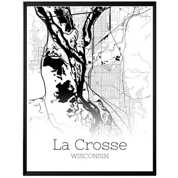 La Crosse Wisconsin City Map Poster - GroovyGrove