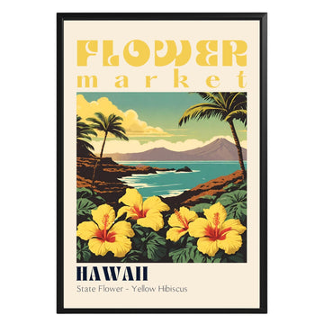 Hawaii Flower Market Vintage Poster - GroovyGrove