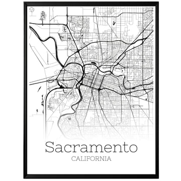 Sacramento California City Map Poster - GroovyGrove