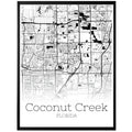 Coconut Creek Florida City Map Poster - GroovyGrove