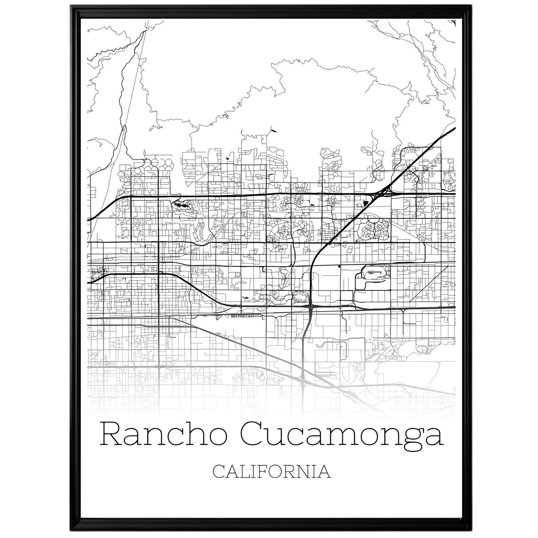 Rancho Cucamonga California City Map Poster - GroovyGrove