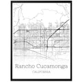 Rancho Cucamonga California City Map Poster - GroovyGrove