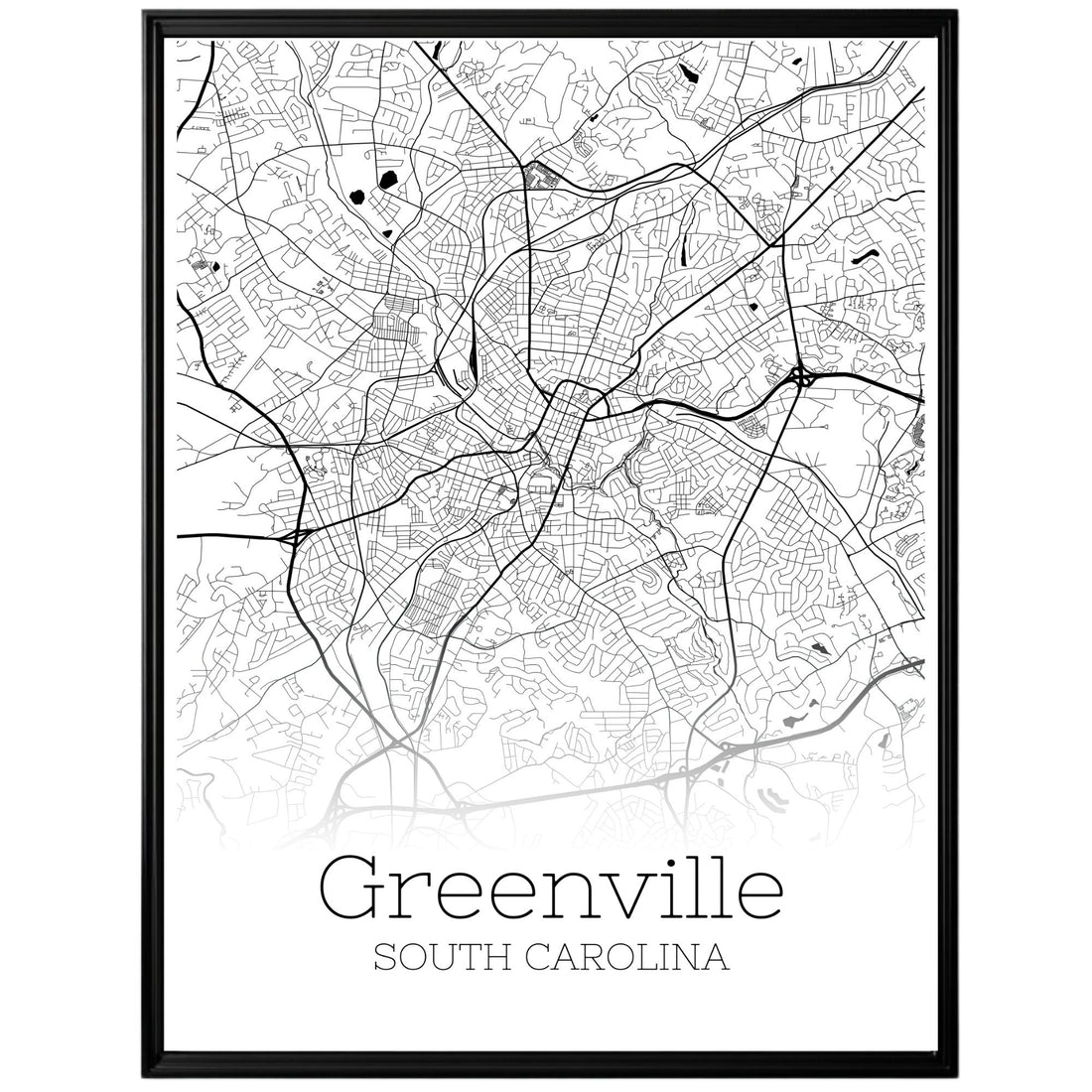 Greenville South Carolina City Map Poster - GroovyGrove