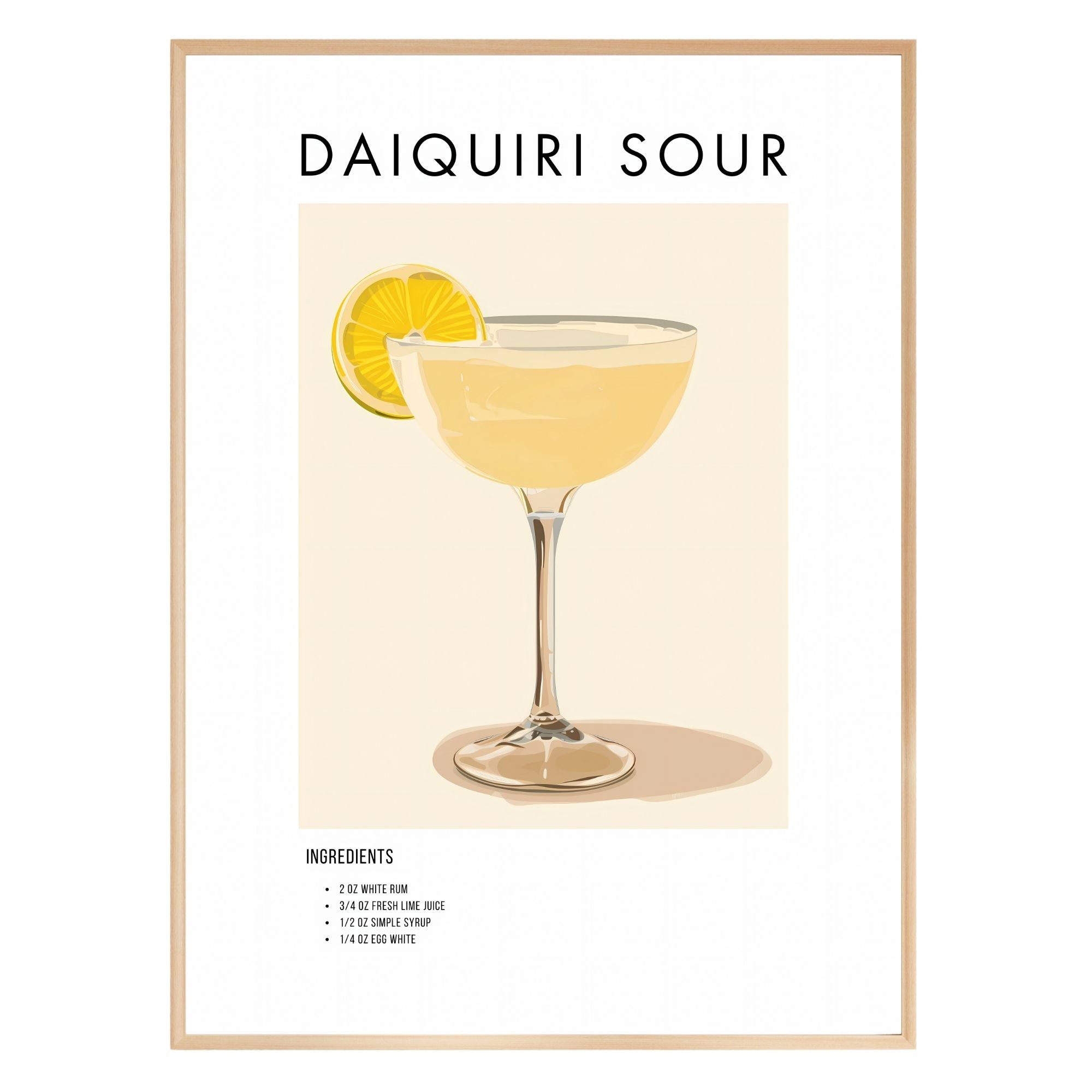 Daiquiri Sour Retro Cocktail Poster - GroovyGrove