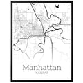 Manhattan Kansas City Map Poster - GroovyGrove