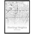 Sterling Heights Michigan City Map Poster - GroovyGrove