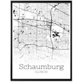 Schaumburg Illinois City Map Poster - GroovyGrove