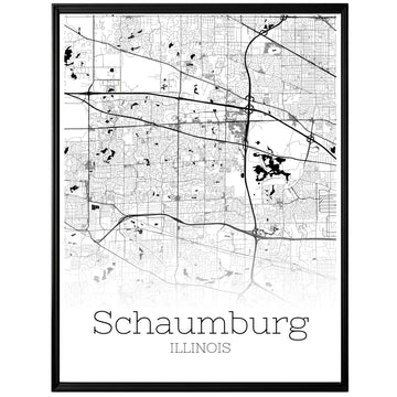 Schaumburg Illinois City Map Poster - GroovyGrove