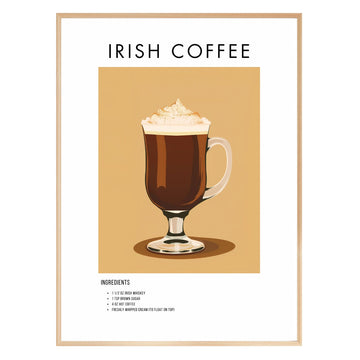 Irish Coffee Retro Cocktail Poster - GroovyGrove