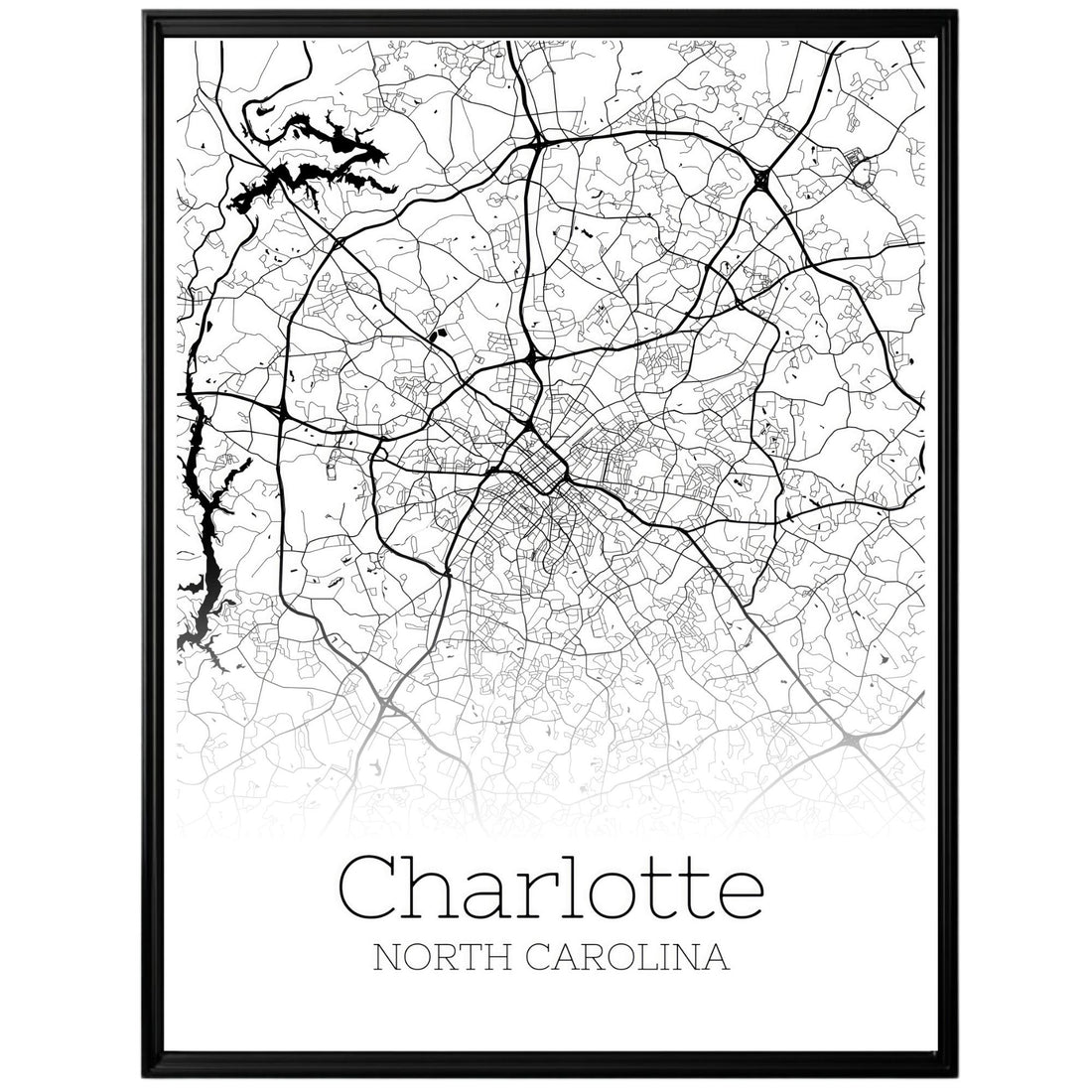 Charlotte North Carolina City Map Poster - GroovyGrove