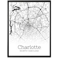 Charlotte North Carolina City Map Poster - GroovyGrove