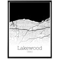 Lakewood Ohio City Map Poster - GroovyGrove