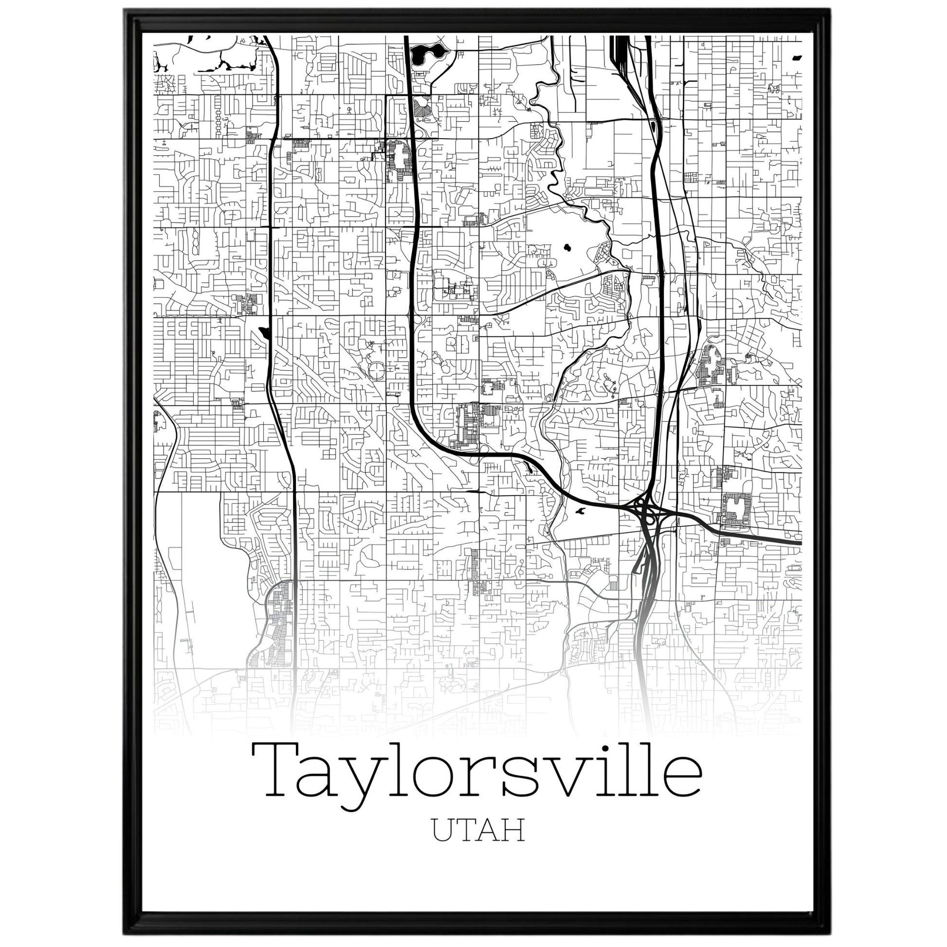 Taylorsville Utah City Map Poster - GroovyGrove