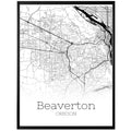 Beaverton Oregon City Map Poster - GroovyGrove