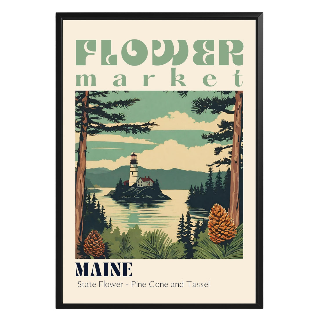 Maine Flower Market Vintage Poster - GroovyGrove