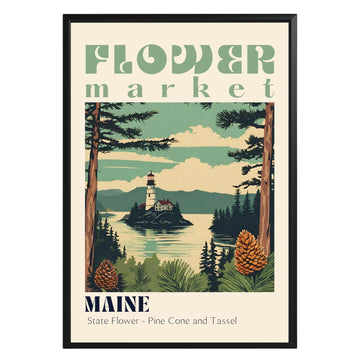 Maine Flower Market Vintage Poster - GroovyGrove