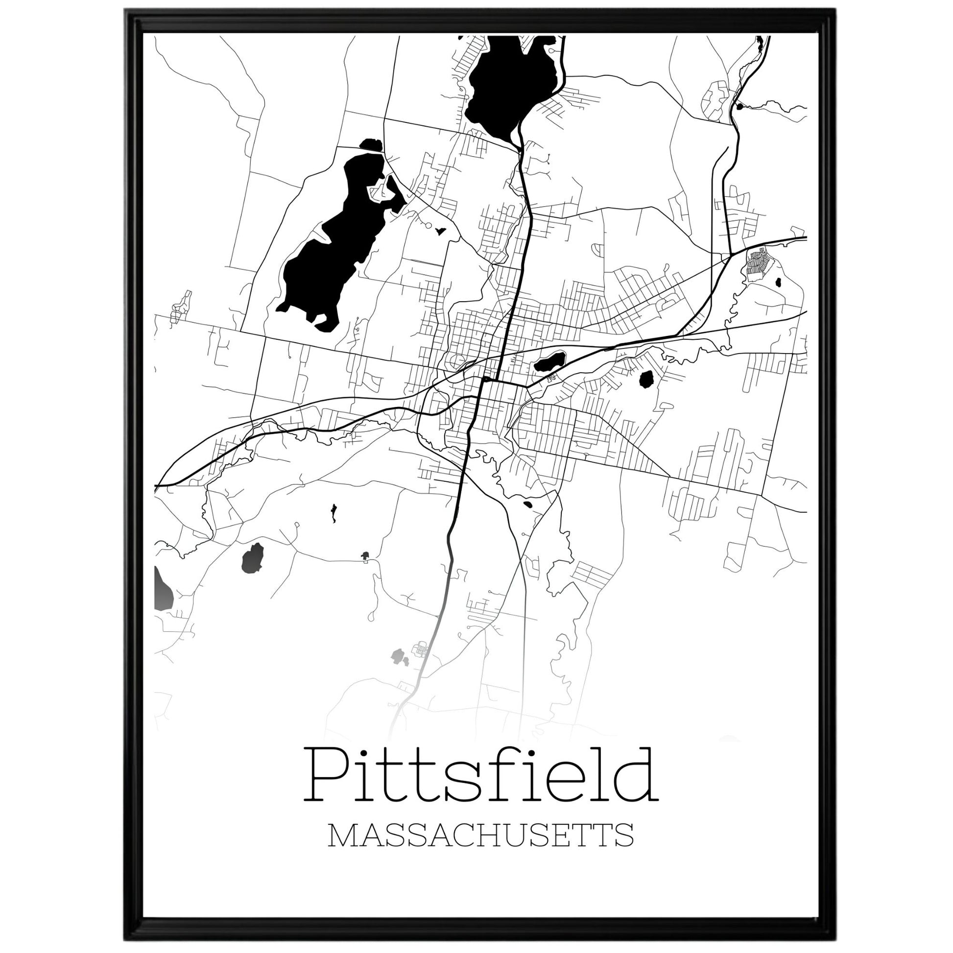 Pittsfield Massachusetts City Map Poster - GroovyGrove