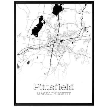 Pittsfield Massachusetts City Map Poster - GroovyGrove