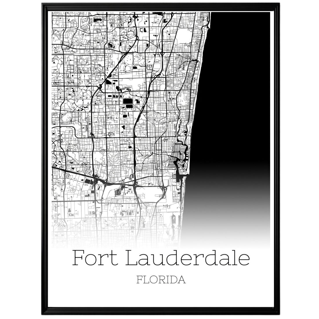 Fort Lauderdale Florida City Map Poster - GroovyGrove