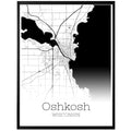 Oshkosh Wisconsin City Map Poster - GroovyGrove