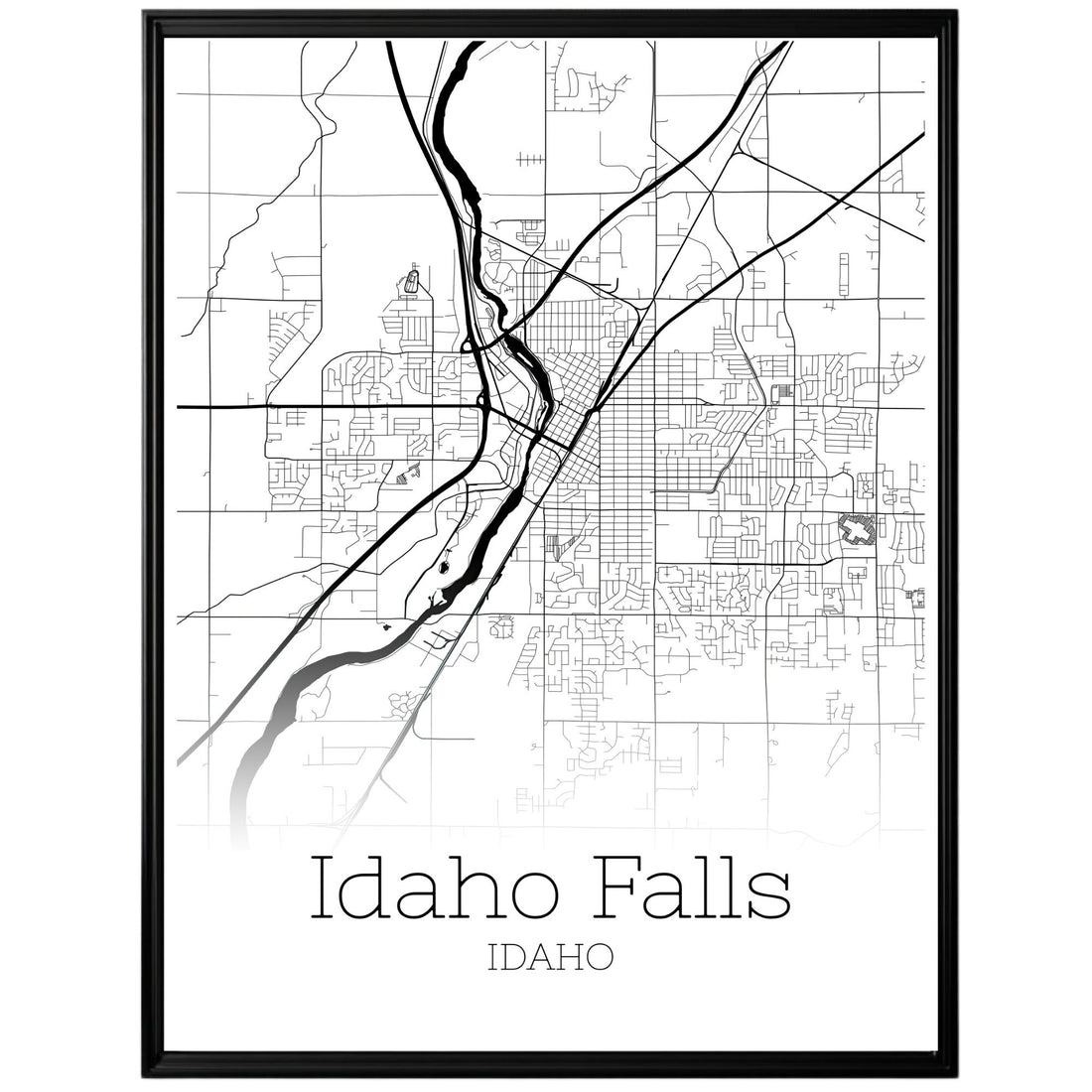 Idaho Falls Idaho City Map Poster - GroovyGrove