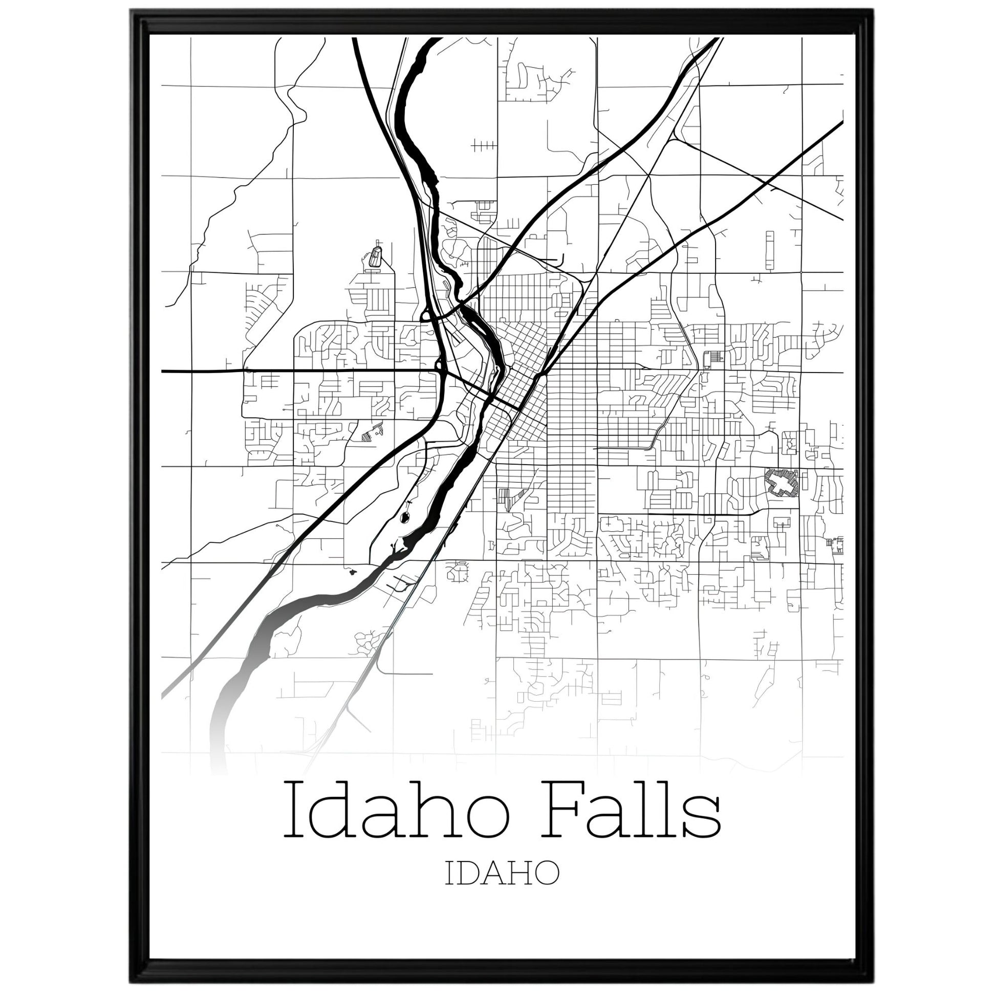 Idaho Falls Idaho City Map Poster - GroovyGrove