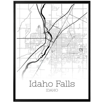 Idaho Falls Idaho City Map Poster - GroovyGrove