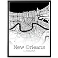 New Orleans Louisiana City Map Poster - GroovyGrove