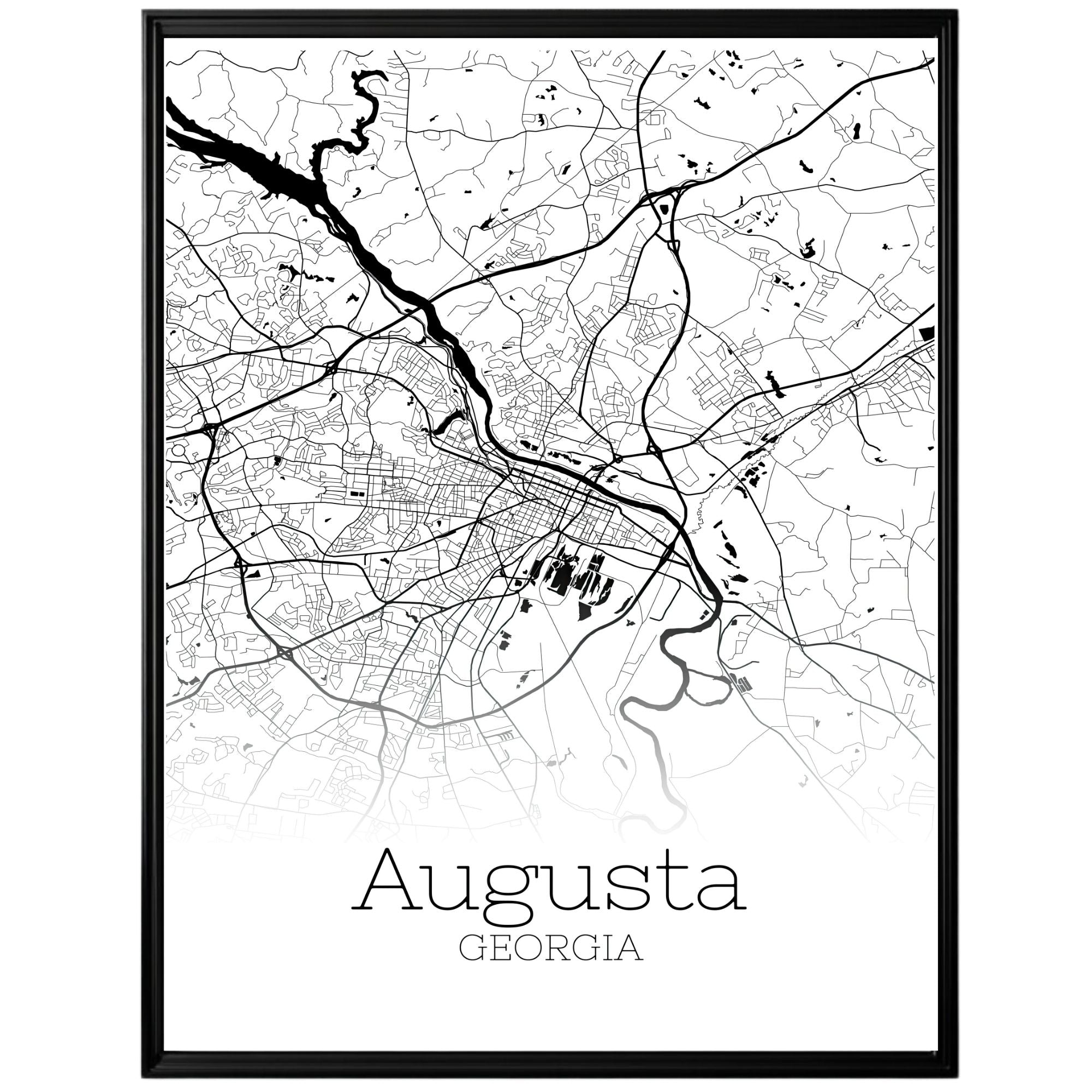 Augusta Georgia City Map Poster - GroovyGrove