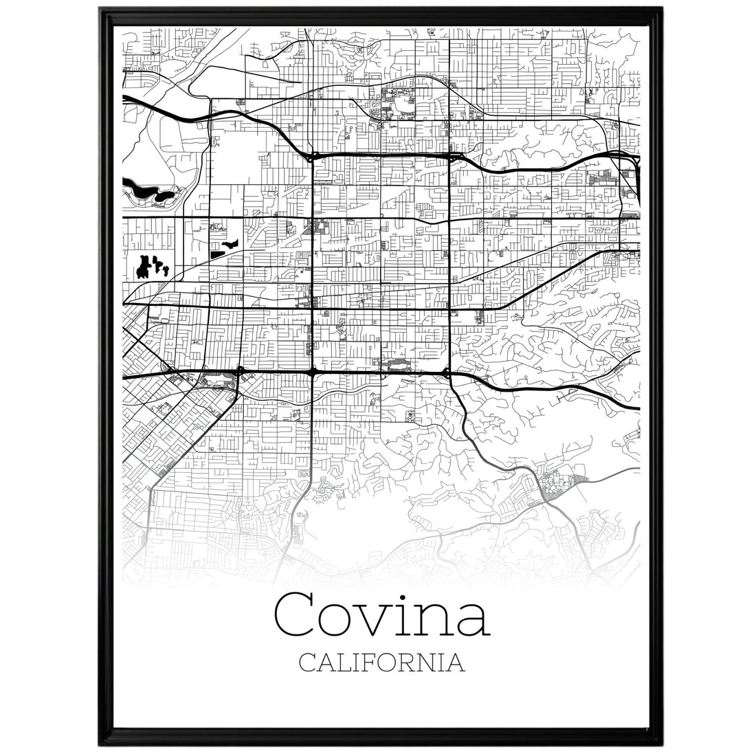 Covina California City Map Poster - GroovyGrove