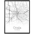 Ocala Florida City Map Poster - GroovyGrove