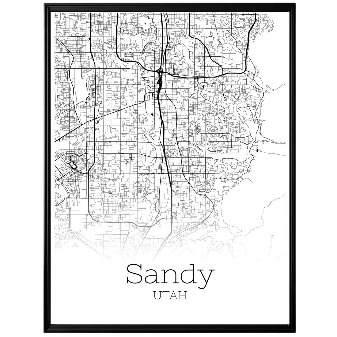 Sandy Utah City Map Poster - GroovyGrove