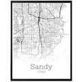 Sandy Utah City Map Poster - GroovyGrove