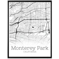 Monterey Park California City Map Poster - GroovyGrove