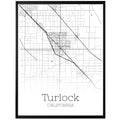 Turlock California City Map Poster - GroovyGrove