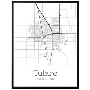 Tulare California City Map Poster - GroovyGrove