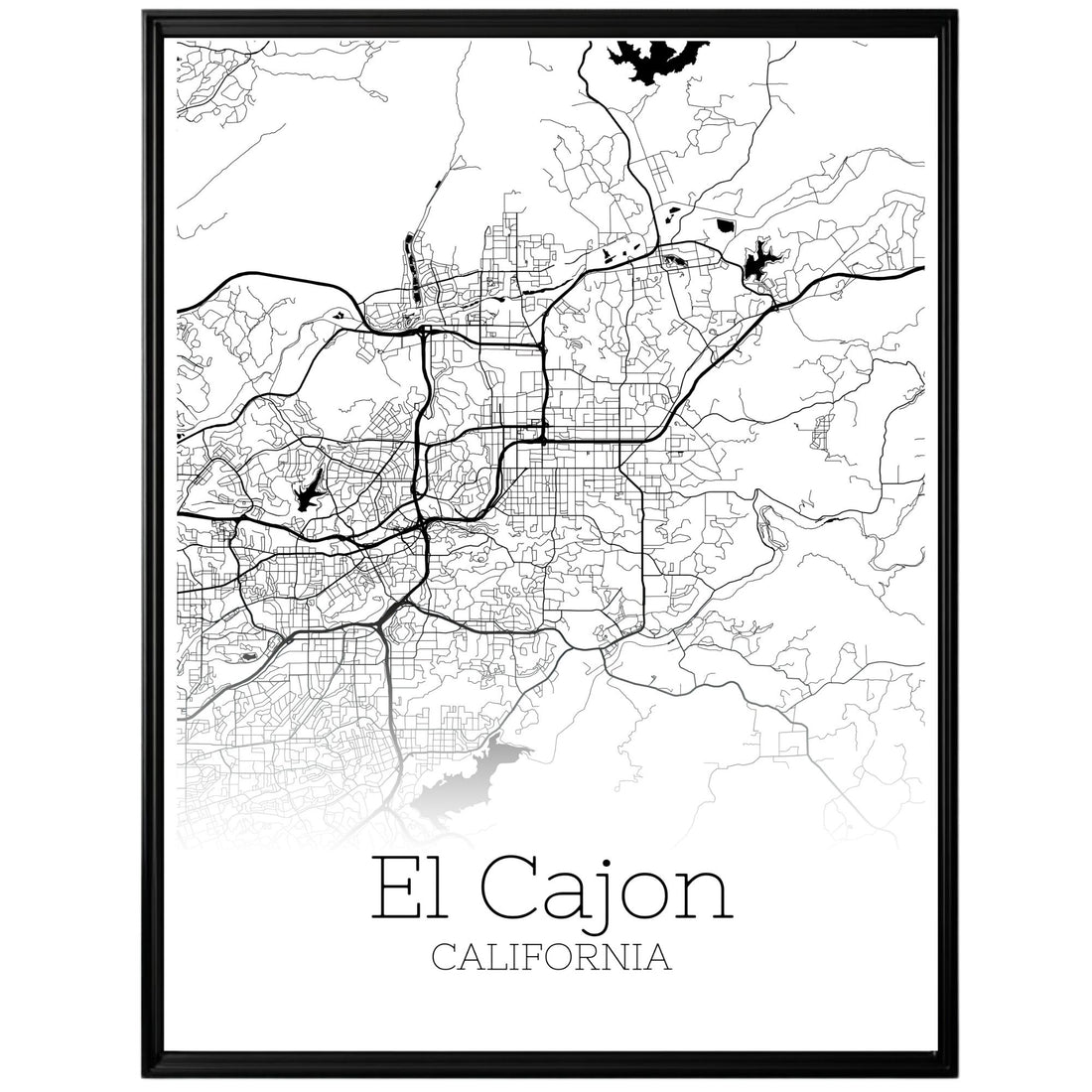 El Cajon California City Map Poster - GroovyGrove