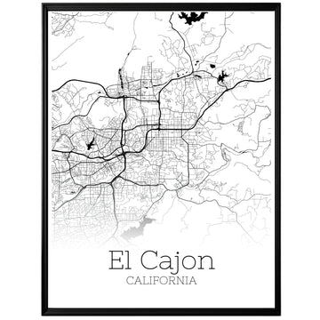 El Cajon California City Map Poster - GroovyGrove