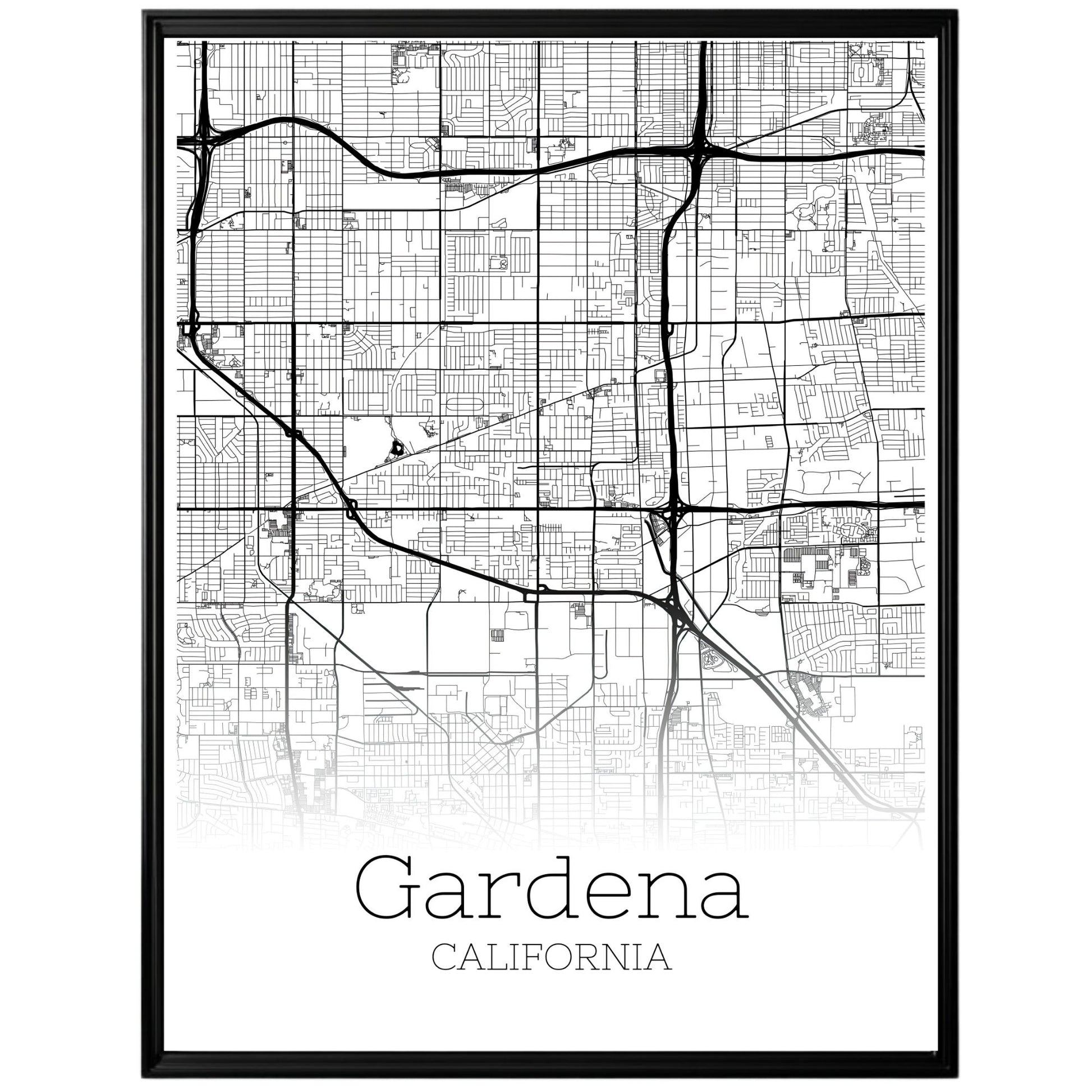 Gardena California City Map Poster - GroovyGrove