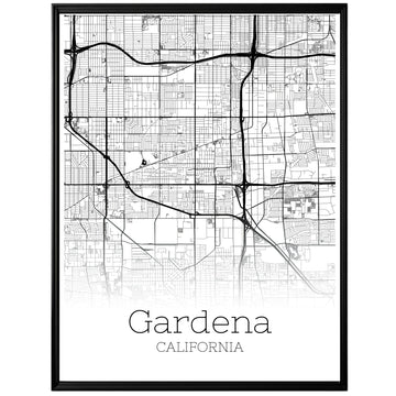 Gardena California City Map Poster - GroovyGrove