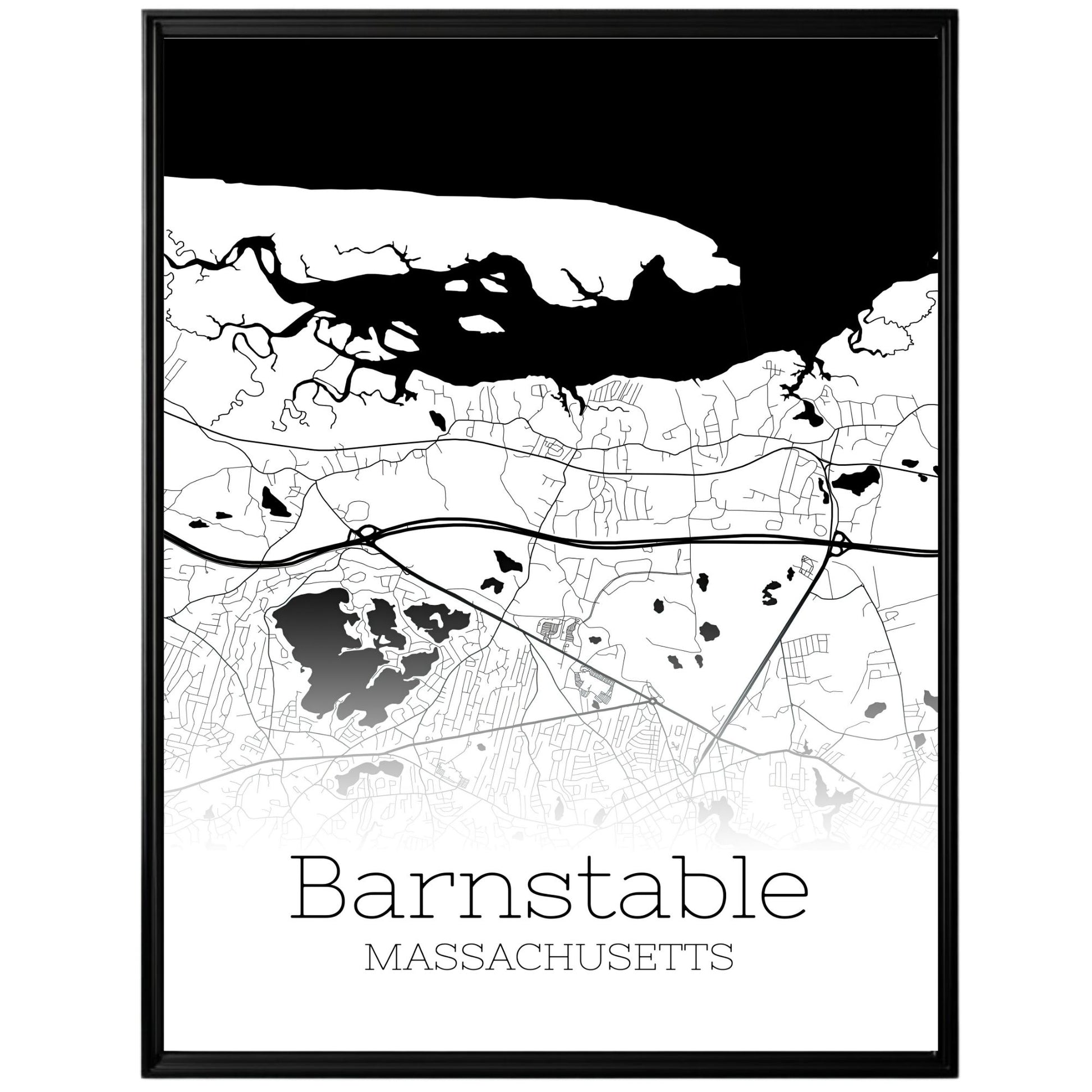 Barnstable Massachusetts City Map Poster - GroovyGrove