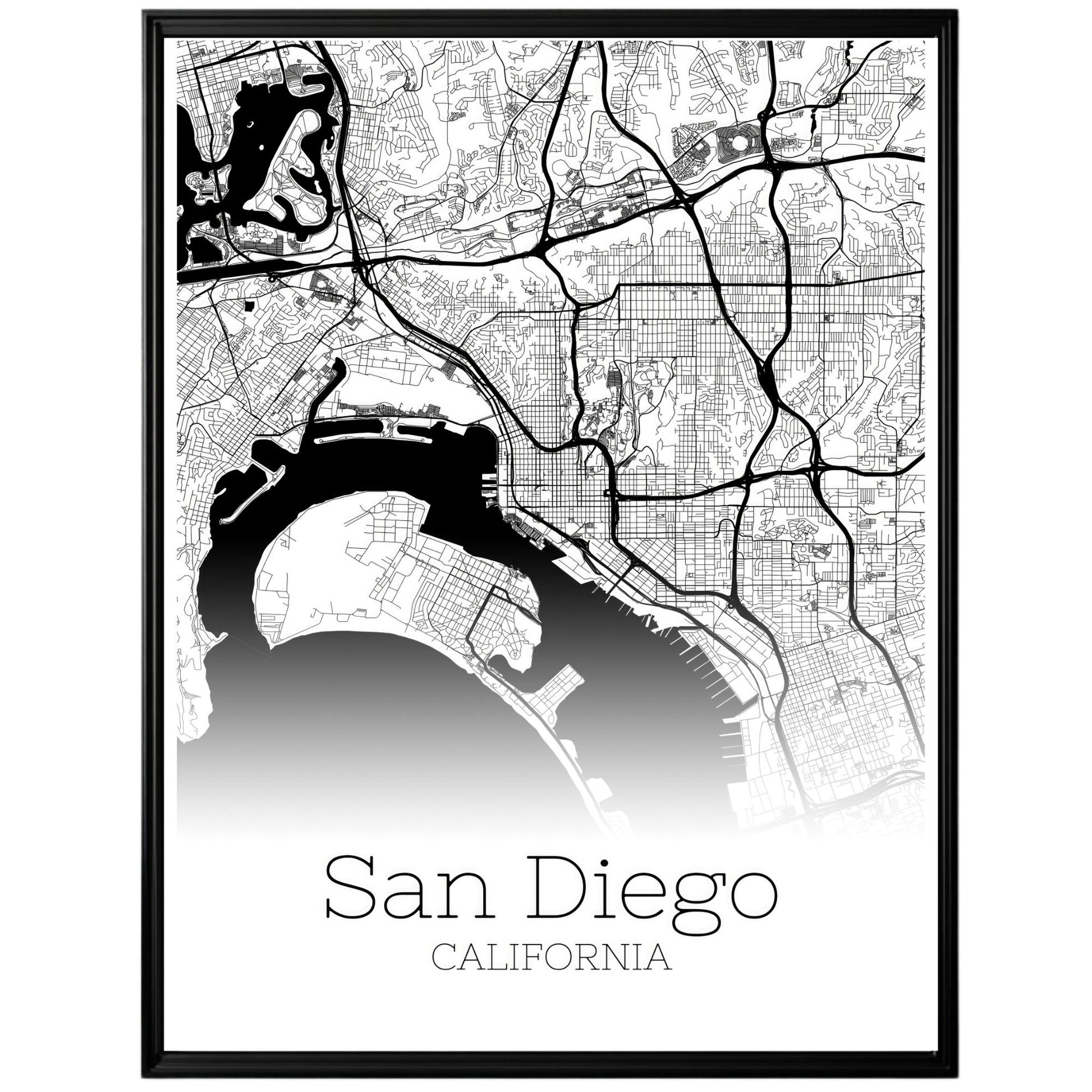 San Diego California City Map Poster - GroovyGrove