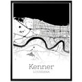 Kenner Louisiana City Map Poster - GroovyGrove