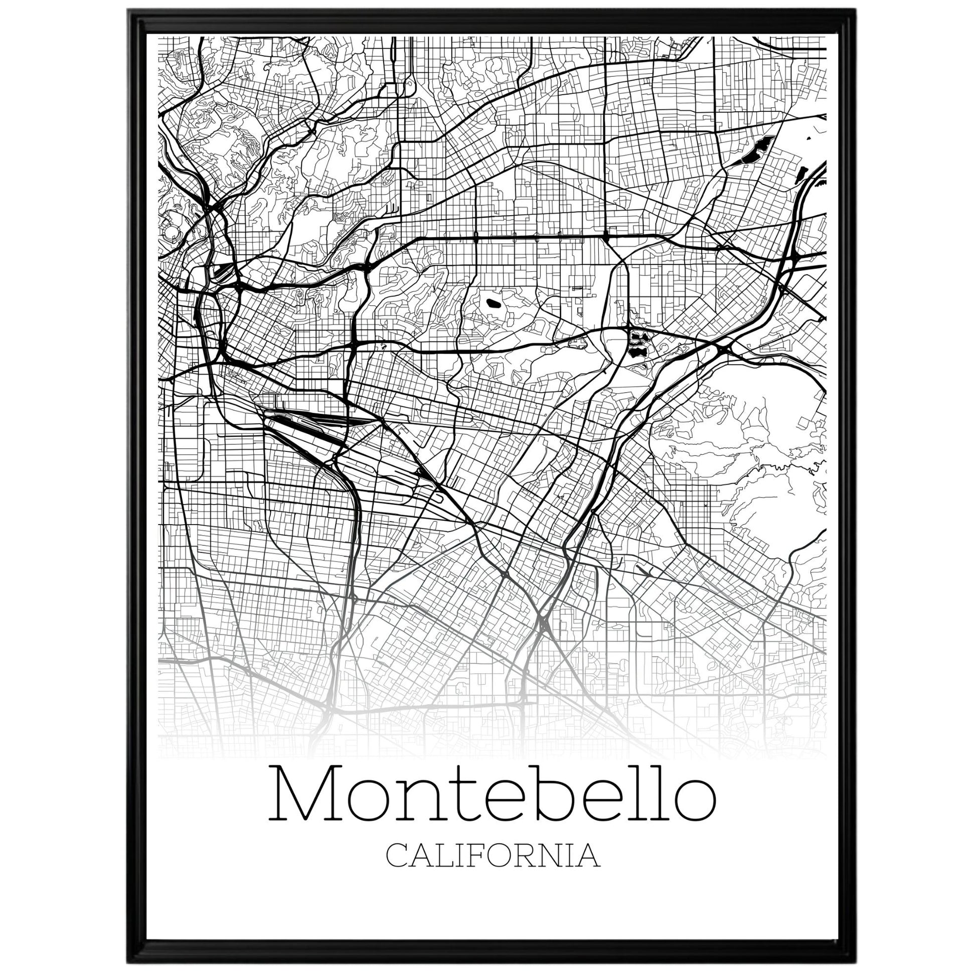 Montebello California City Map Poster - GroovyGrove