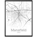 Mansfield Ohio City Map Poster - GroovyGrove