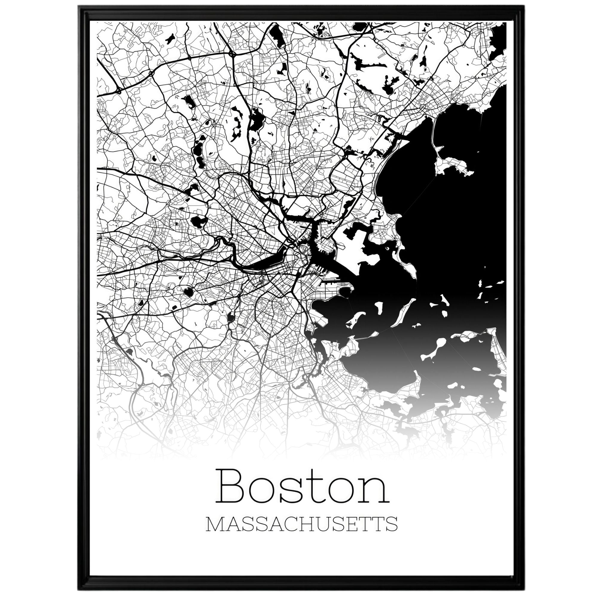 Boston Massachusetts City Map Poster - GroovyGrove